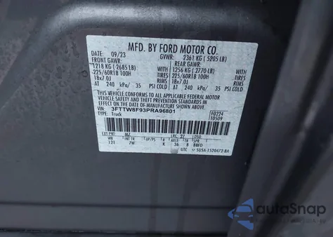 2023 Ford Maverick Xlt from USA, damaged, VIN 3FTTW8F93PRA96801